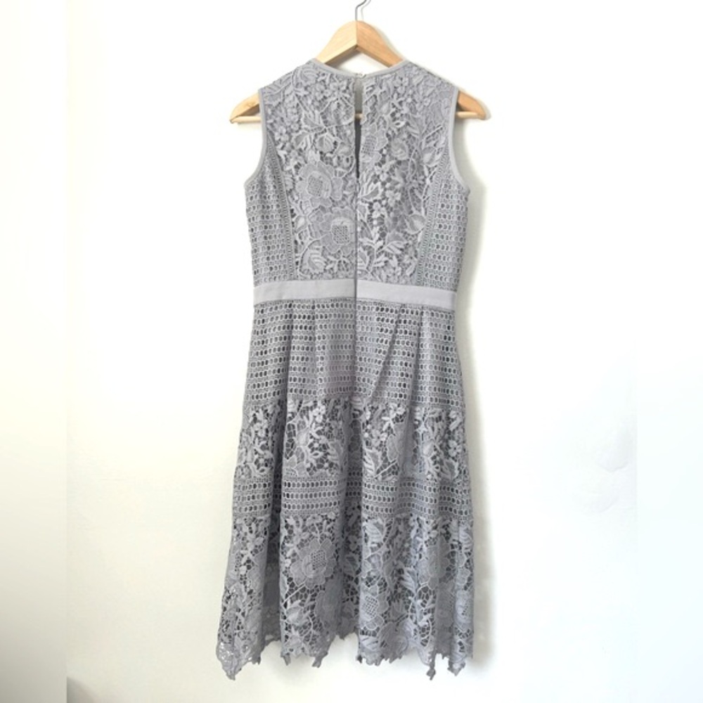 Lace Midi Dress, Self-Portrait-esque, Event Dress. US S, Grey - Picture 11 of 12